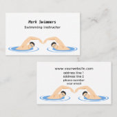 Carte De Visite Cool instructeur de natation (Devant / Derrière)