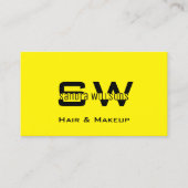 Carte De Visite Cool jaune avec Monogramme et photo (Devant)