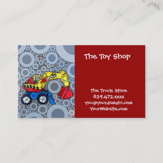 Carte De Visite Cool Kids Construction Truck Excavator Digger (Devant)