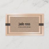 Carte De Visite Cool Kraft Bijoux de design Rose Gold Bordure (Devant)