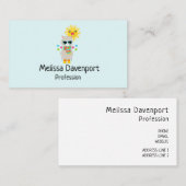 Carte De Visite Cool Llama et souriant Kawaii Sun (Devant / Derrière)