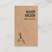 Carte De Visite Cool Minimalist Printed Kraft Black Bold HairSalon (Devant)
