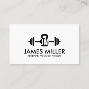 Carte De Visite Cool minime formateur de fitness monogramme