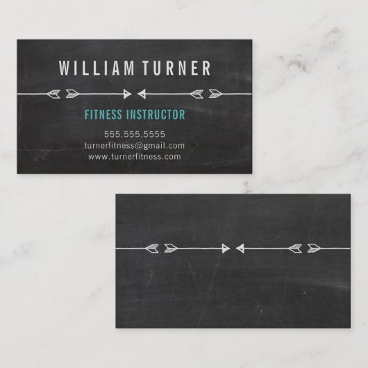 Carte De Visite COOL MODERN FLÈCHE simple croquis plateau à la mod (Devant / Derrière)