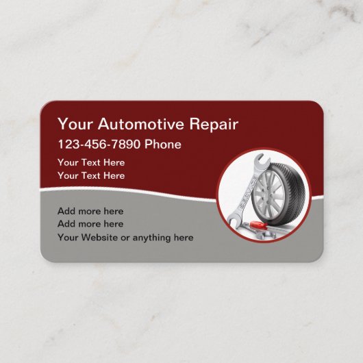 Carte De Visite Cool Moderne Automobile Services (Devant)