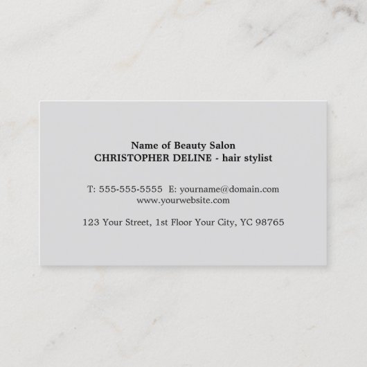 Carte De Visite Cool Moderne Bleu Ciseau Noir Chaîne (Dos)