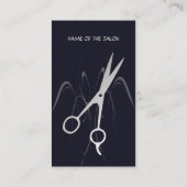 Carte De Visite Cool moderne bleu foncé ciseaux ciseaux cheveux St (Dos)