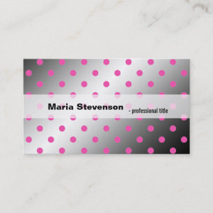 Carte De Visite Cool, moderne brillant rose & gris pois