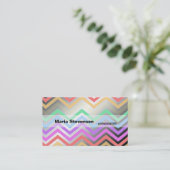 Carte De Visite Cool, moderne chevron arc-en-ciel affaires profess (Debout devant)