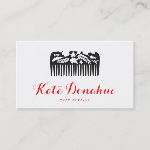 Carte De Visite Cool Moderne coiffeur Floral Comb Salon des cheveu