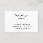 Carte De Visite Cool moderne écriture manuscrite Script simple Mod (Dos)