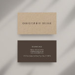 Carte De Visite Cool moderne Élégant Brown Kraft papier consultant<br><div class="desc">Modèle de carte de visite simple moderne avec papier kraft haut de gamme. Design élégant et cool. Idéal pour les professionnels du conseil,  du papier ou de l'emballage et plus encore.</div>