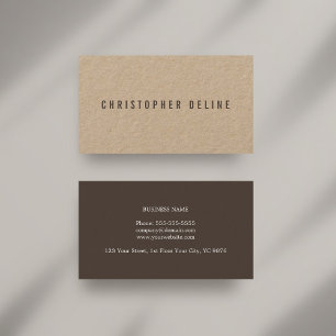 Carte De Visite Cool moderne Élégant Brown Kraft papier consultant