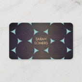 Carte De Visite Cool moderne élégant Cercles de grains de bois Mot (Devant)