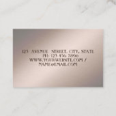 Carte De Visite Cool moderne Élégant Rose professionnel Séquins d' (Dos)