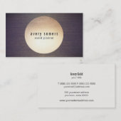 Carte De Visite Cool moderne Gold Circle Cercle Grain de bois (Devant / Derrière)