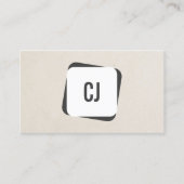 Carte De Visite Cool moderne gris blanc Monogramme Consultant (Devant)