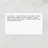 Carte De Visite Cool Moderne Handyman Services Nouveau (Dos)