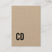 Carte De Visite Cool moderne Kraft Black Monogram Consultant (Devant)