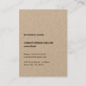 Carte De Visite Cool moderne Kraft Black Monogram Consultant (Dos)