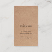 Carte De Visite Cool moderne Kraft (imprimé) Black Bold Consultant (Dos)