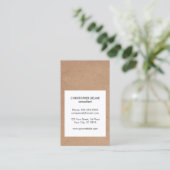 Carte De Visite Cool moderne Kraft Papier blanc Consultant (Debout devant)