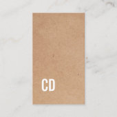 Carte De Visite Cool moderne Kraft Papier blanc Monogramme Consult (Devant)