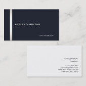 Carte De Visite Cool Moderne Marine Professionnelle Bleu Argent Bl (Devant / Derrière)