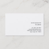 Carte De Visite Cool Moderne Marine Professionnelle Bleu Argent Bl (Dos)