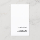 Carte De Visite Cool Moderne Monogramme Noir et Argent Bande (Dos)