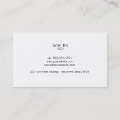 Carte De Visite Cool Moderne Monogramme Noir et Blanc Professionne (Dos)