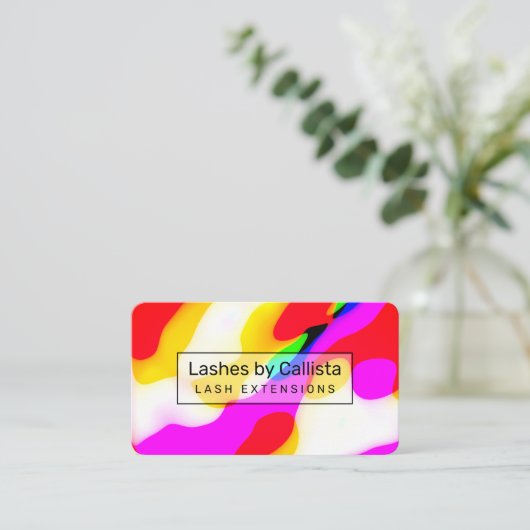 Carte De Visite Cool moderne Neon Liquid Motif géométrique (Debout devant)