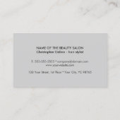 Carte De Visite Cool moderne noir ciseau noir Liste de cheveux (Dos)