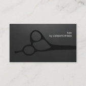 Carte De Visite Cool moderne noir ciseau noir Liste de cheveux (Devant)