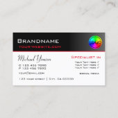 Carte De Visite Cool moderne noir et blanc avec logo professionnel (Dos)