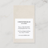 Carte De Visite Cool moderne papier Kraft blanc Consultant blanc (Devant)