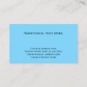 Carte De Visite Cool moderne personnalisé Pasteur de l'Église chré (Dos)