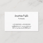Carte De Visite Cool moderne professionnel Script simple Modèle (Dos)