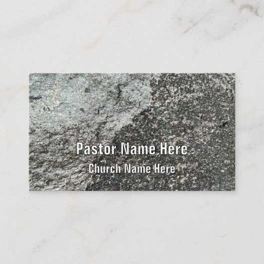 Carte De Visite Cool Moderne Rock Granite Église chrétienne Pasteu (Devant)