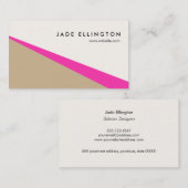Carte De Visite Cool moderne rose chaud Abstrait géométrique (Devant / Derrière)