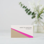 Carte De Visite Cool moderne rose chaud Abstrait géométrique (Debout devant)