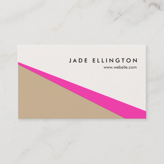 Carte De Visite Cool moderne rose chaud Abstrait géométrique (Devant)