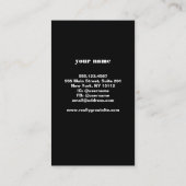 Carte De Visite Cool moderne rouge et noir trié Hip (Dos)