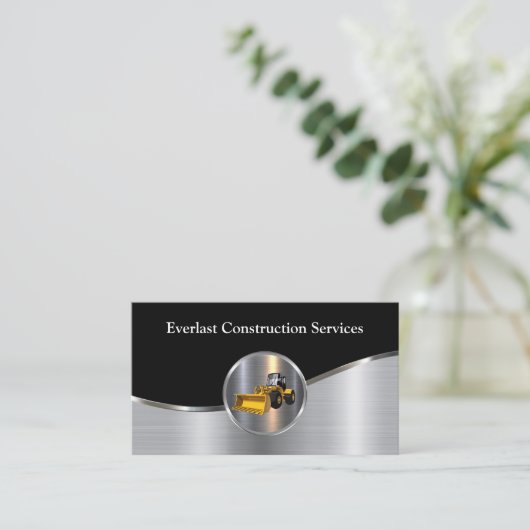 Carte De Visite Cool Moderne Service de Construction (Debout devant)