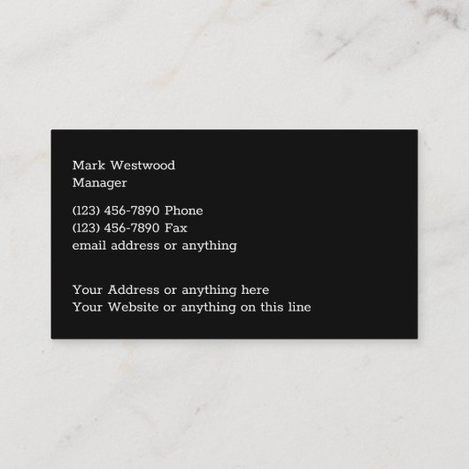 Carte De Visite Cool Moderne Service de Construction (Dos)