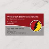 Carte De Visite Cool Moderne Service Électricien (Devant)