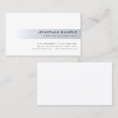 Carte De Visite Cool moderne Silver Sleek Professionnel Élégant Ha (Devant / Derrière)