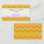 Carte De Visite Cool, moderne, tendance chevron jaune doré succès (Devant / Derrière)