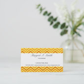 Carte De Visite Cool, moderne, tendance chevron jaune doré succès (Debout devant)