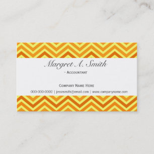 Carte De Visite Cool, moderne, tendance chevron jaune doré succès